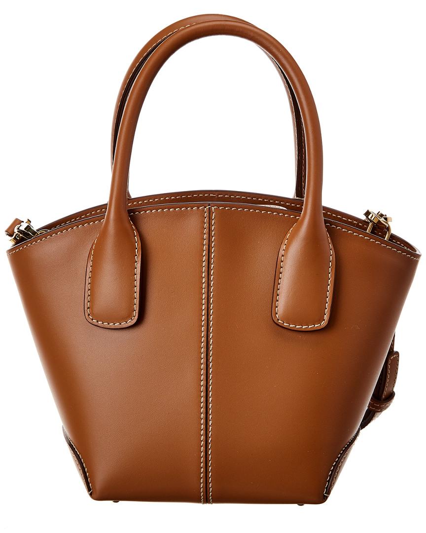 Tod's Vasa Micro Leather Tote in Brown | Lyst Canada