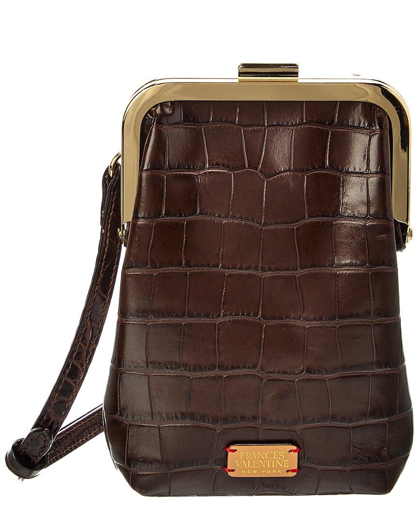 Frances Valentine Maxine Croc-embossed Leather Crossbody in Brown | Lyst
