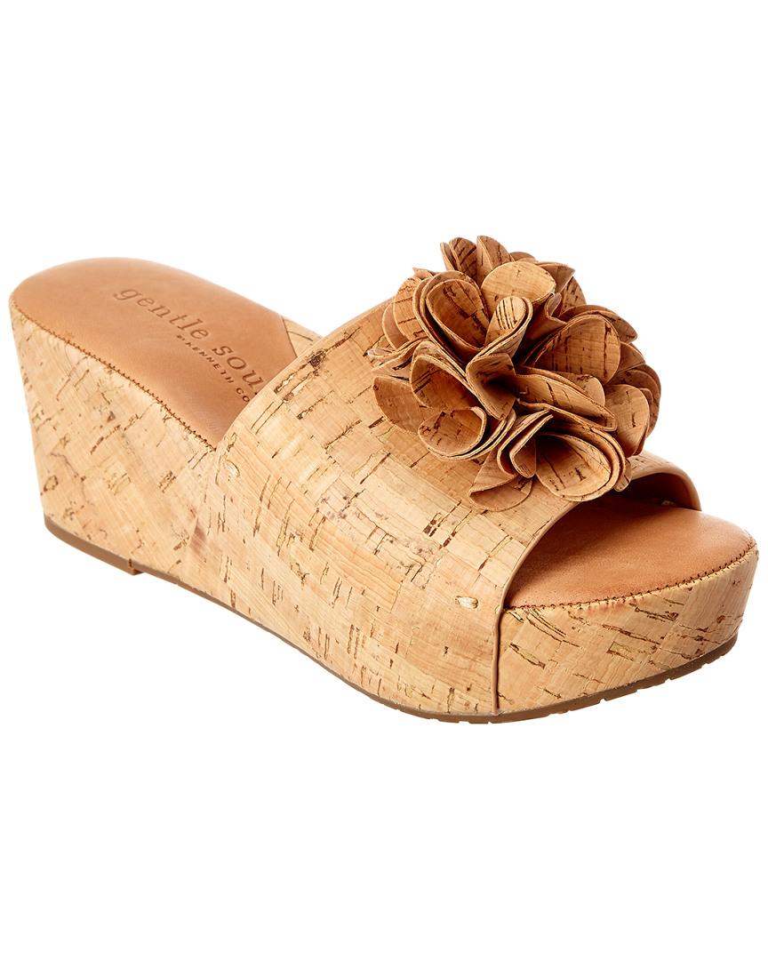 Gentle Souls Leather Forella Cork Wedge Sandal in Beige (Natural) - Lyst
