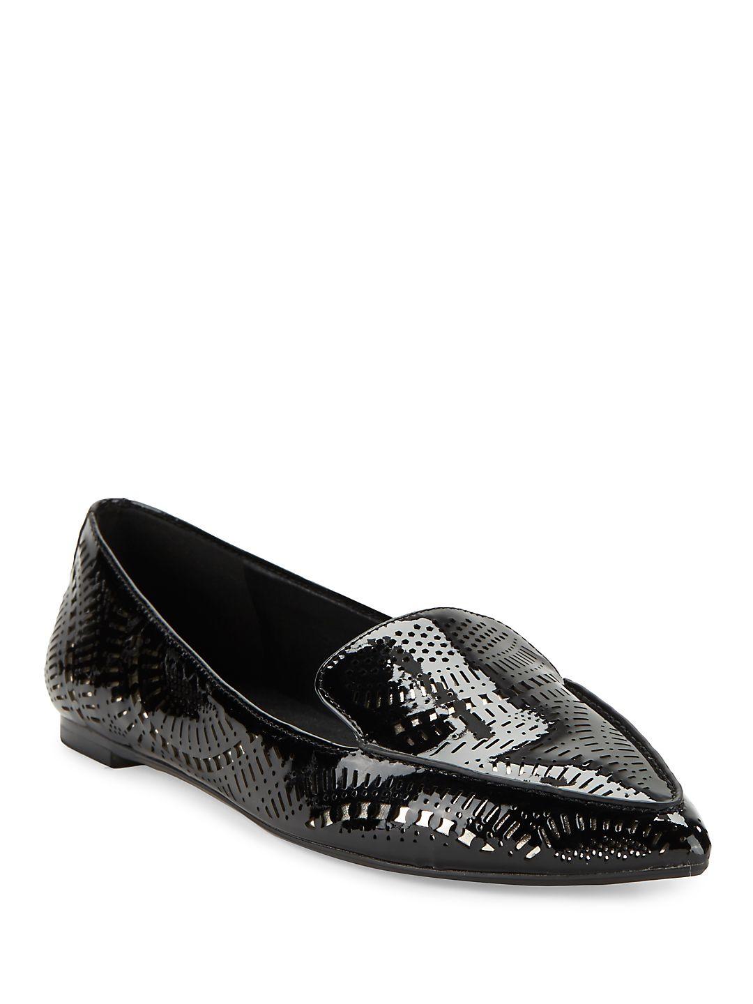 leather smoking flats