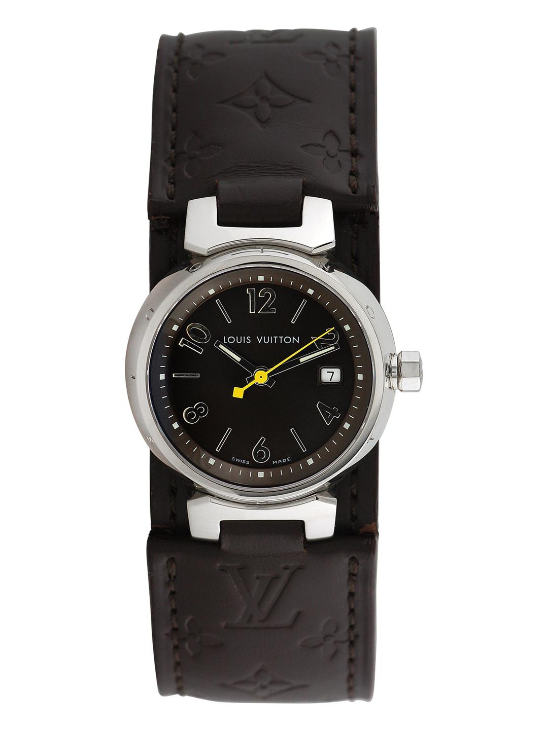 Louis Vuitton Monogram Leather Watch, 28mm in Dark Brown (Brown) for Men - Lyst