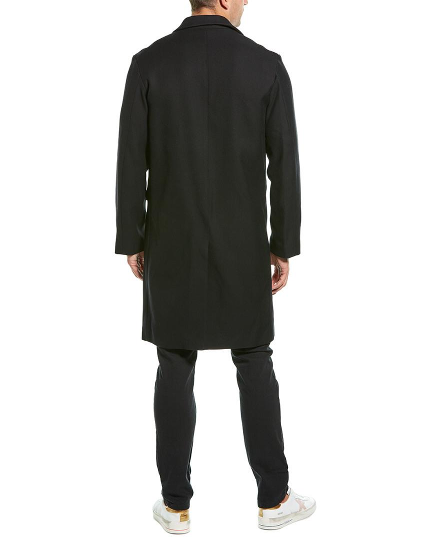 Zadig & Voltaire Marlon Long Wool-blend Coat in Black for Men - Lyst