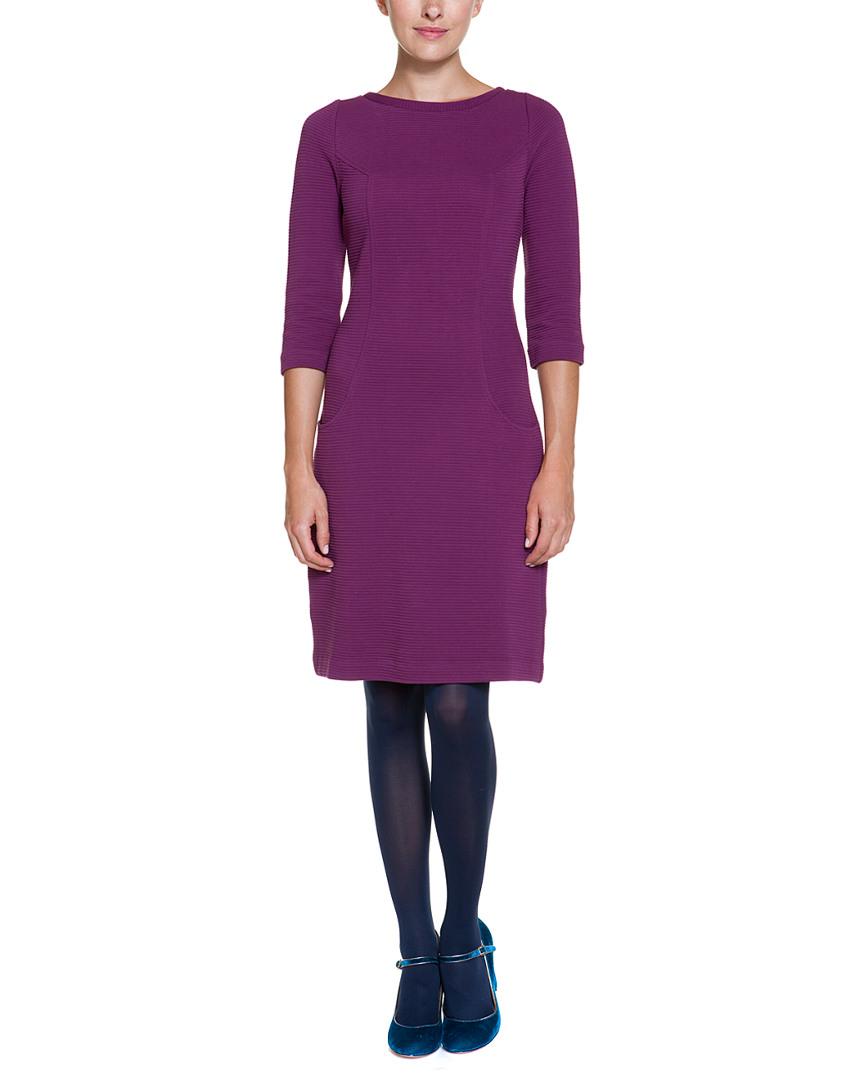 Boden Ottoman Beetroot Ribbed Shift Dress in Purple | Lyst