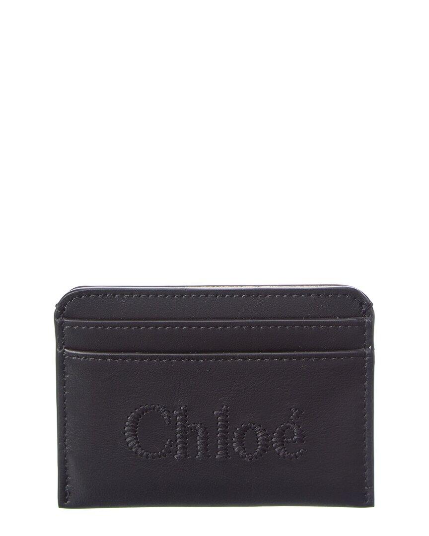 Chloé Sense Leather Card Holder in Blue | Lyst
