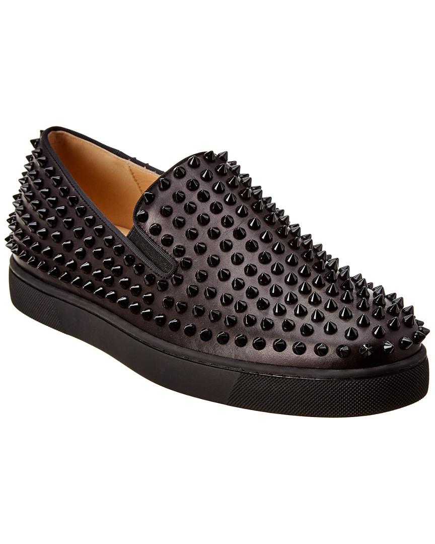 Christian Louboutin Boat Spiked Leather Black for Men - Lyst