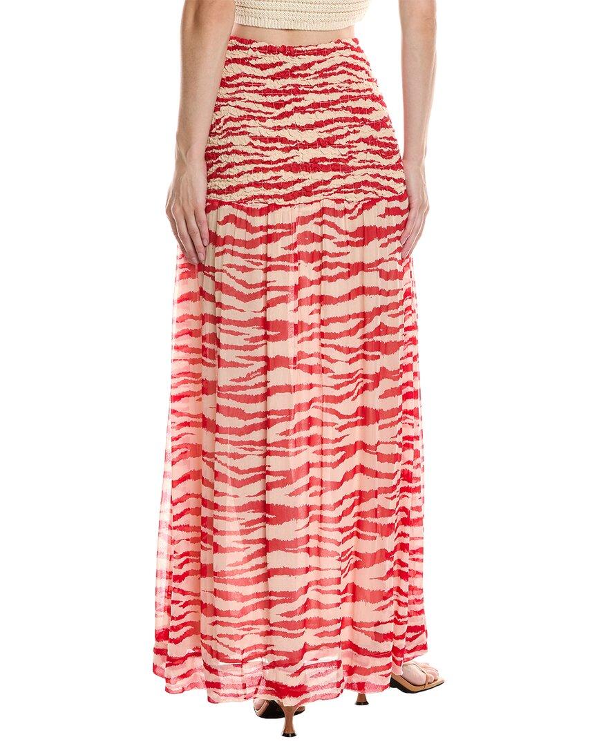 Light red maxi skirt hot sale