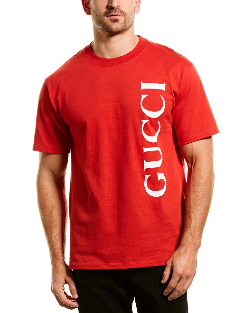 Gucci Cotton Oversized T-shirt in Red for Men - Lyst