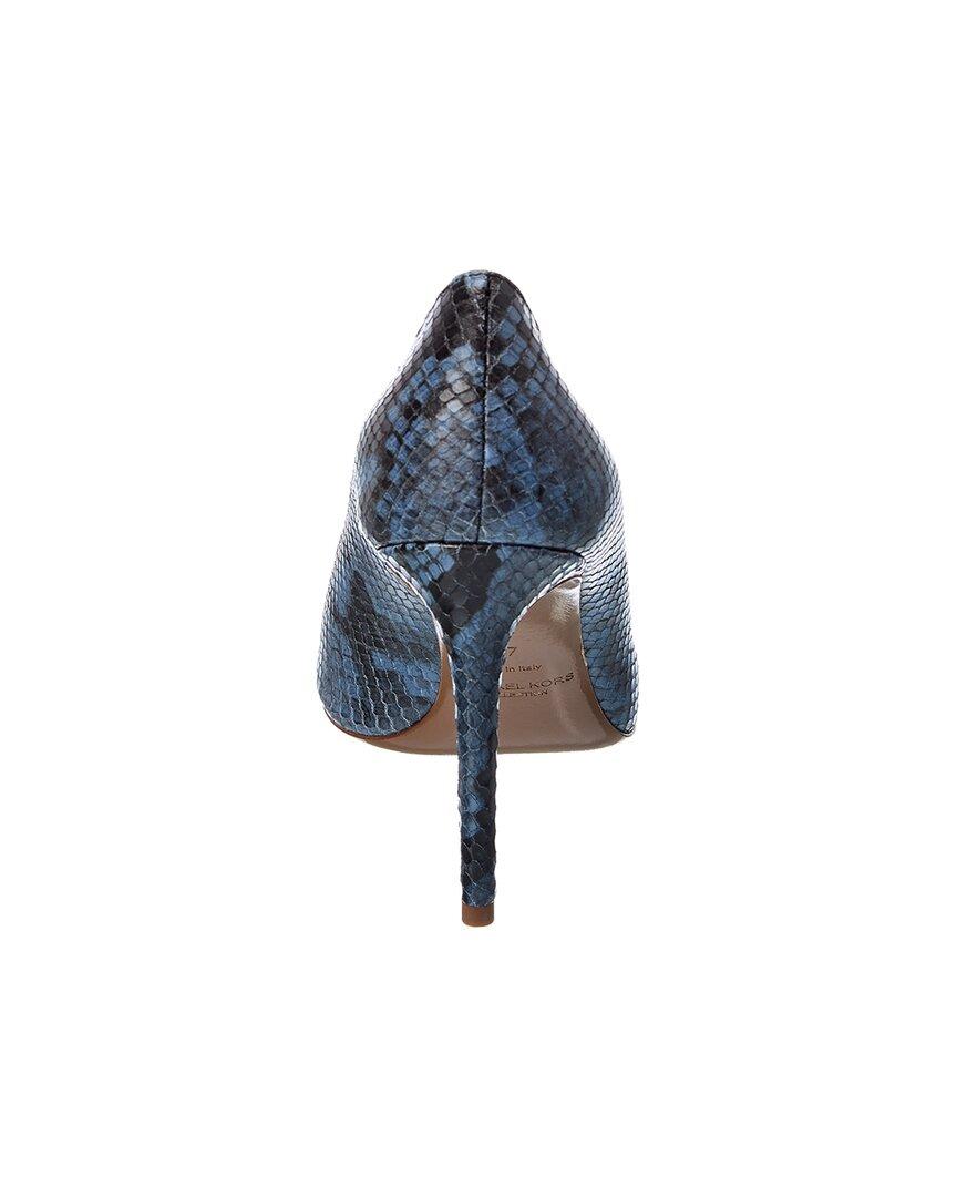 Michael Kors Gretel Runway Leather Pump in Blue | Lyst