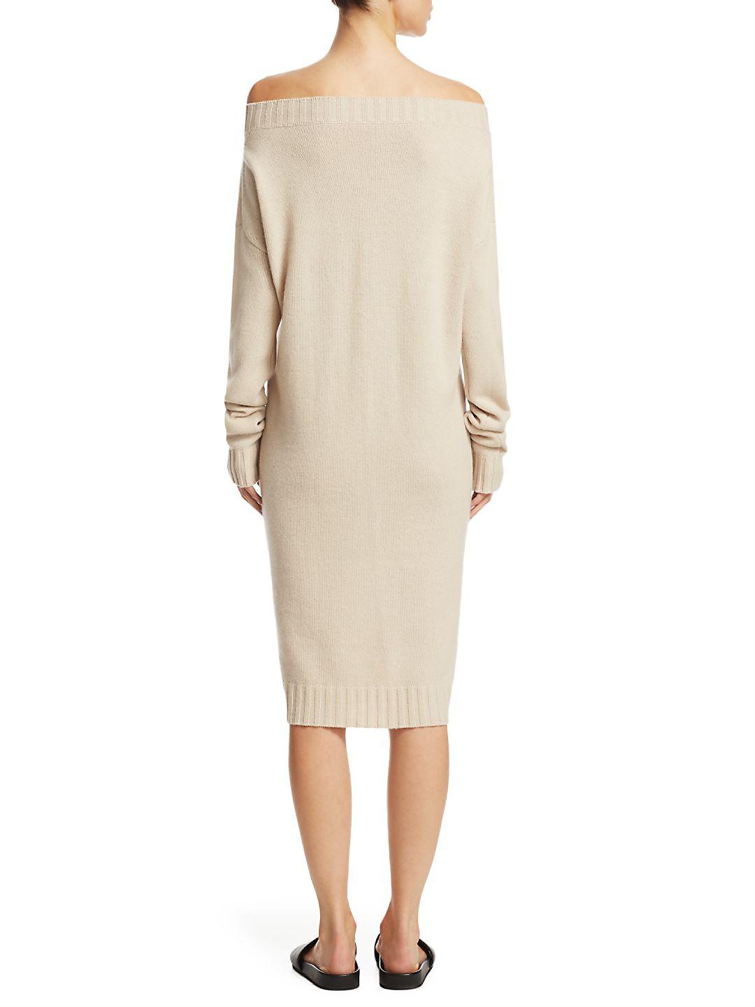 Vince Off-the-shoulder Cashmere Dress 