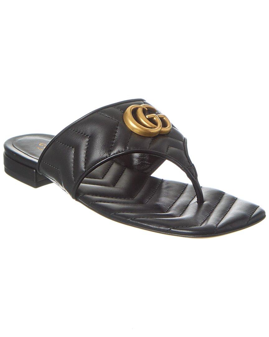 Gucci Double G Leather Sandal in Black Lyst Canada