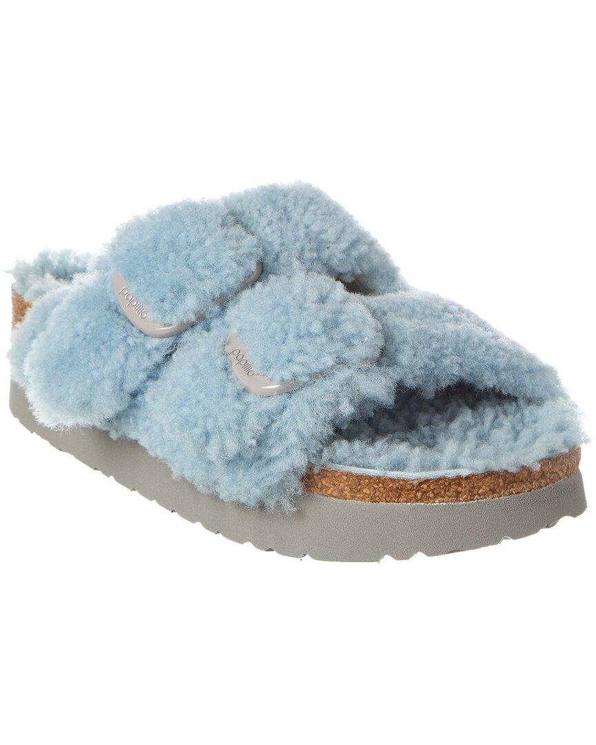 Birkenstock Papillio By Arizona Big Buckle Narrow Shearling Sandal in Blue Lyst UK