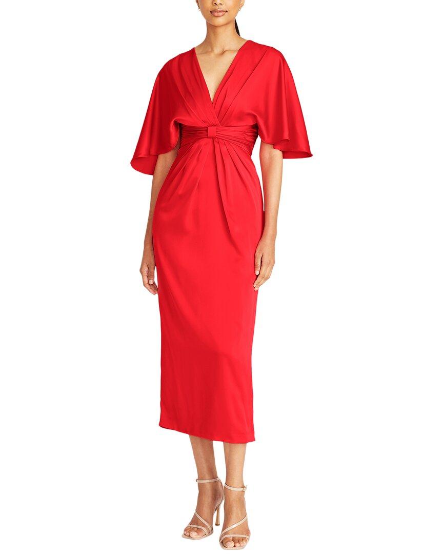 THEIA Lucia Kimono Midi Dress in Red Lyst UK