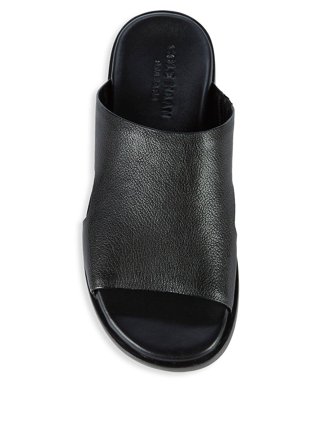 Cole Haan Leather Goldwyn 2.0 Slide Sandals in Black for Men 