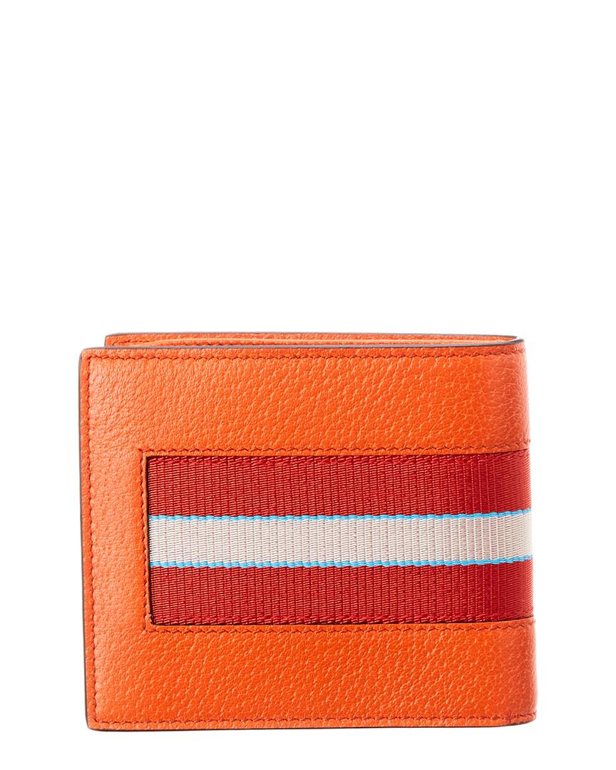 Gucci Stripe Leather Wallet in Orange 