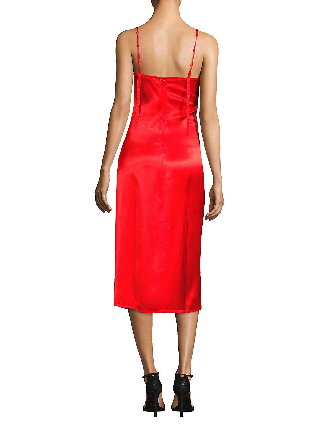 helmut lang ruched slip dress