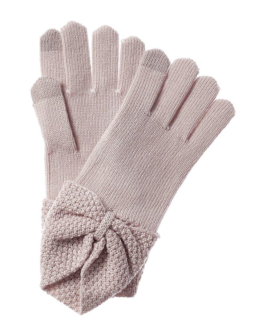 UGG Knit Bow Wool-blend Gloves in Pink | Lyst