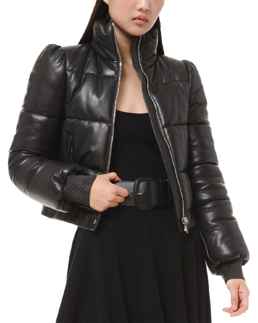 Michael Kors Plonge Leather Puffer Jacket in Black Lyst