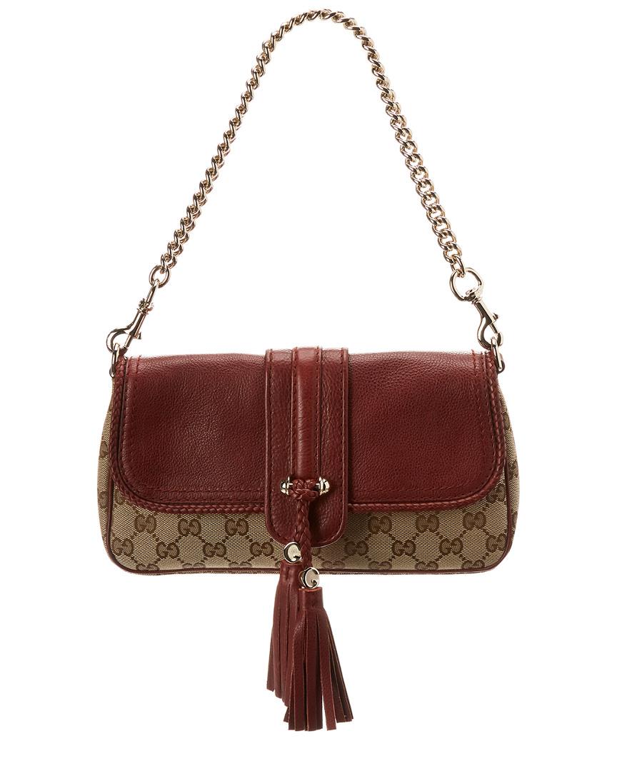 Marrakech leather crossbody bag Gucci Burgundy in Leather - 29628076