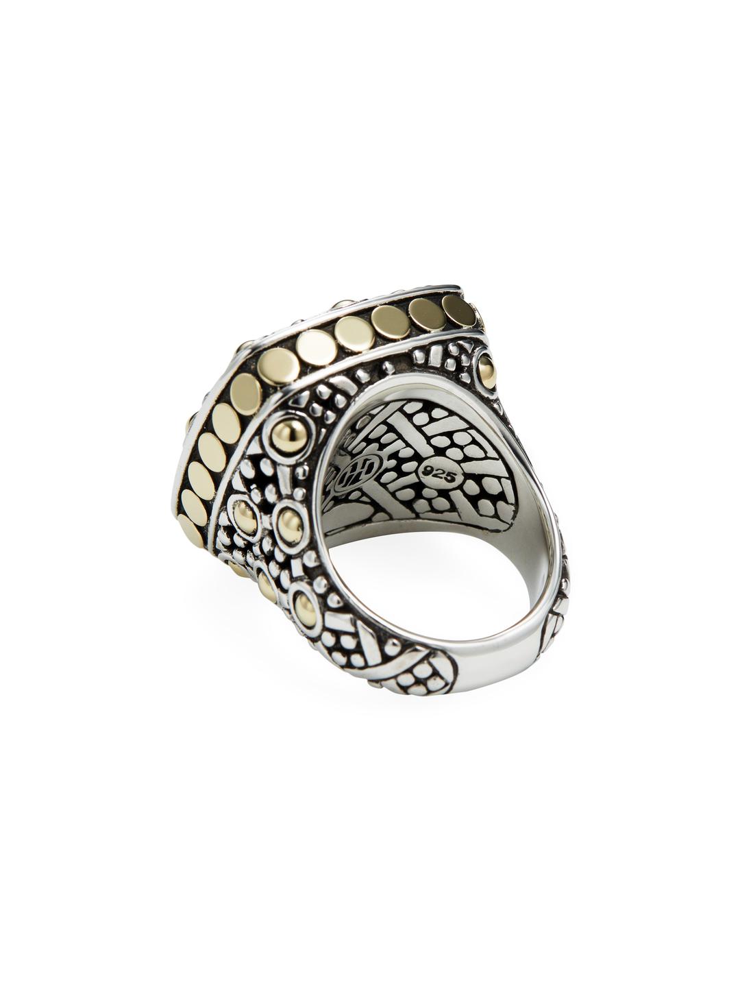 John Hardy Dot Jaisalmer 18k Yellow Gold & Silver Large Square Ring in Gold/ Silver (Metallic) - Lyst