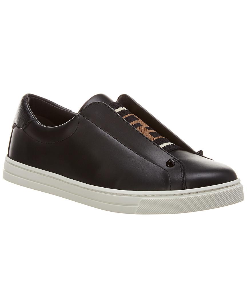 fendi black leather sneakers