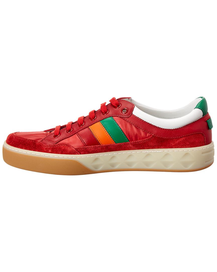 g74 leather sneaker with web