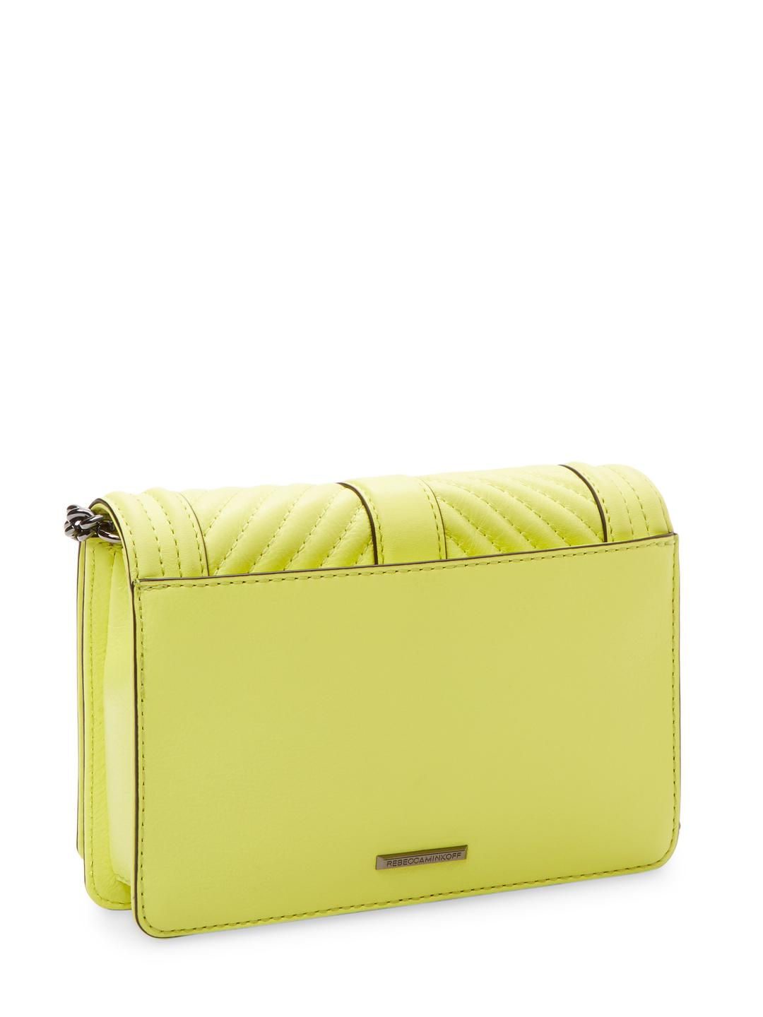 Rebecca Minkoff Leather Chevron Quilted Small Love Crossbody Bag in Neon  Yellow (Yellow) - Lyst