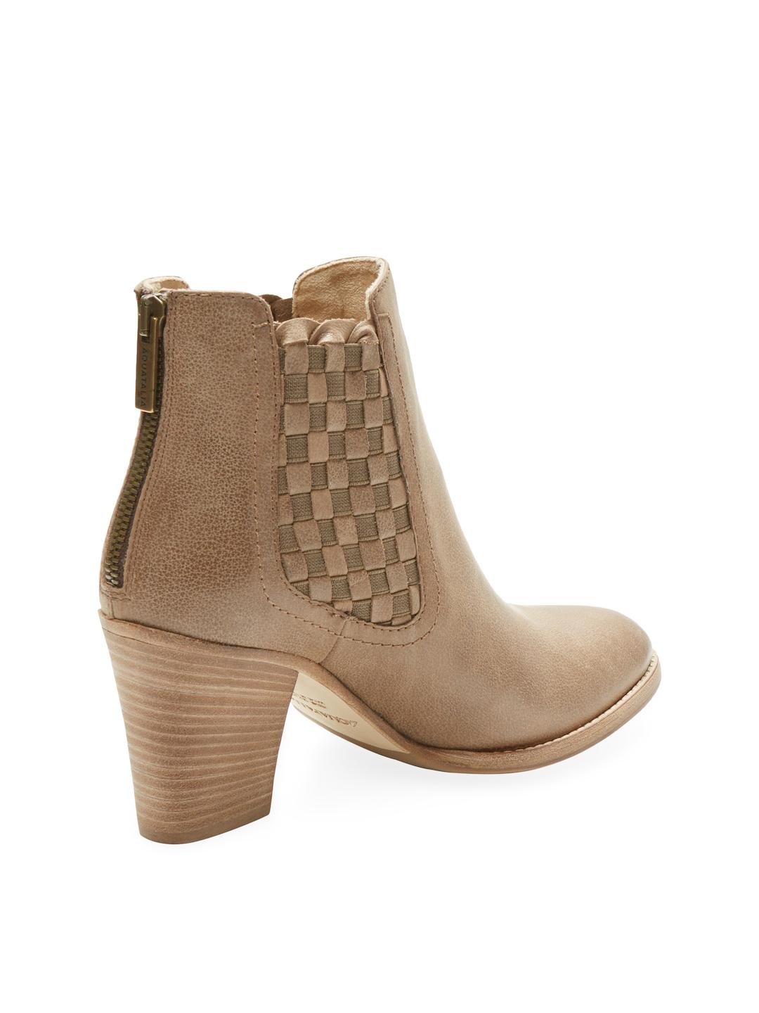 brown leather bootie