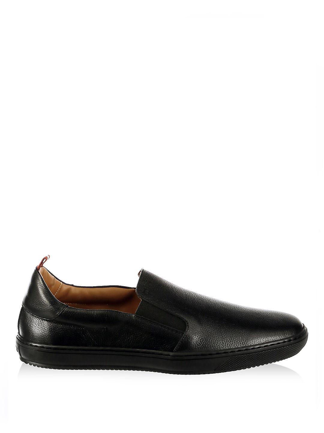 Bally Orniel Leather Slip-on Sneakers in Black for Men - Lyst