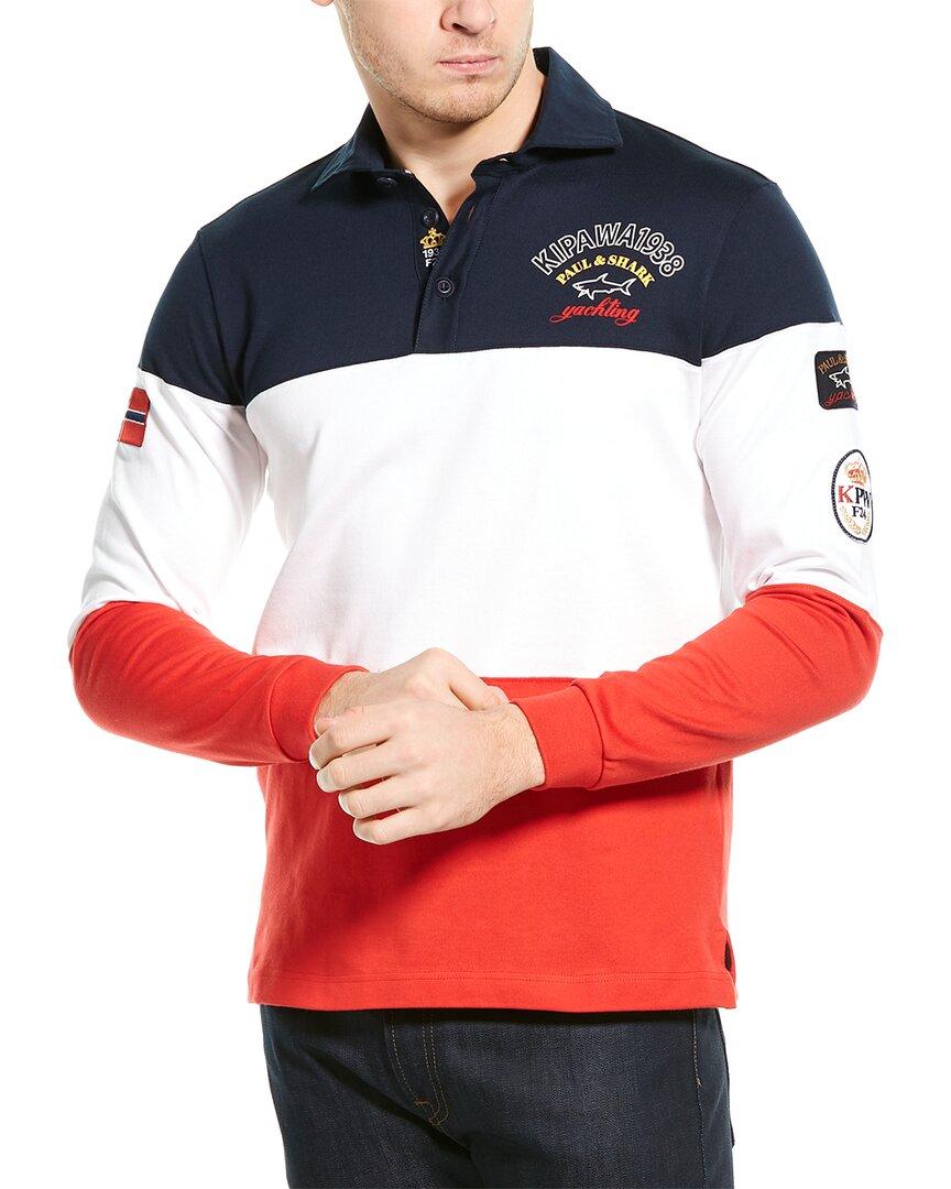 Paul & Shark Cotton Colorblock Polo Shirt in Red for Men | Lyst