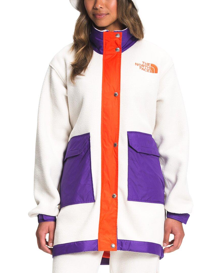 The North Face Color Block Fleece Long Jacket in White