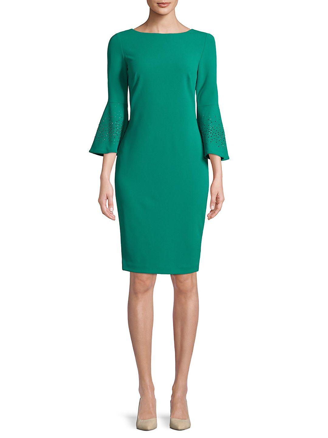 Calvin klein green dresses sale