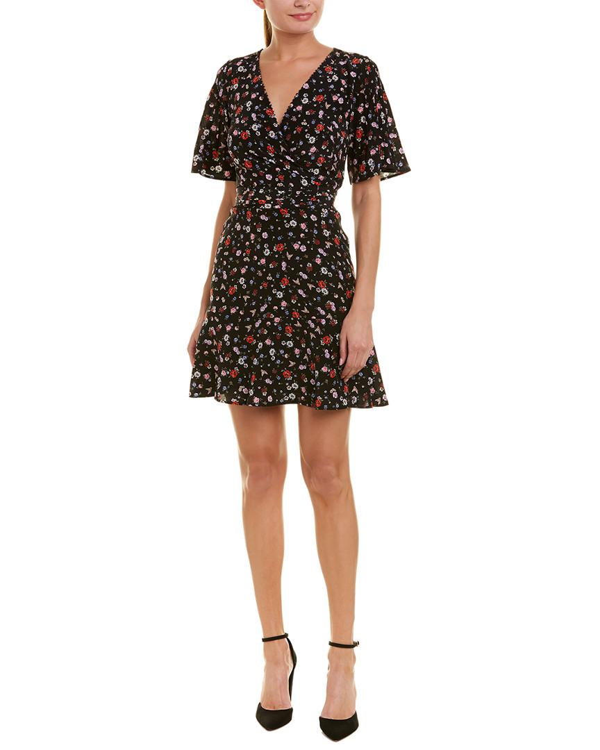 black floral silk dress