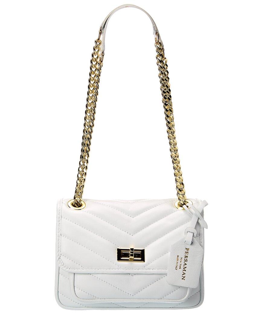 Persaman New York Adeline Quilted Leather Shoulder Bag in White | Lyst ...