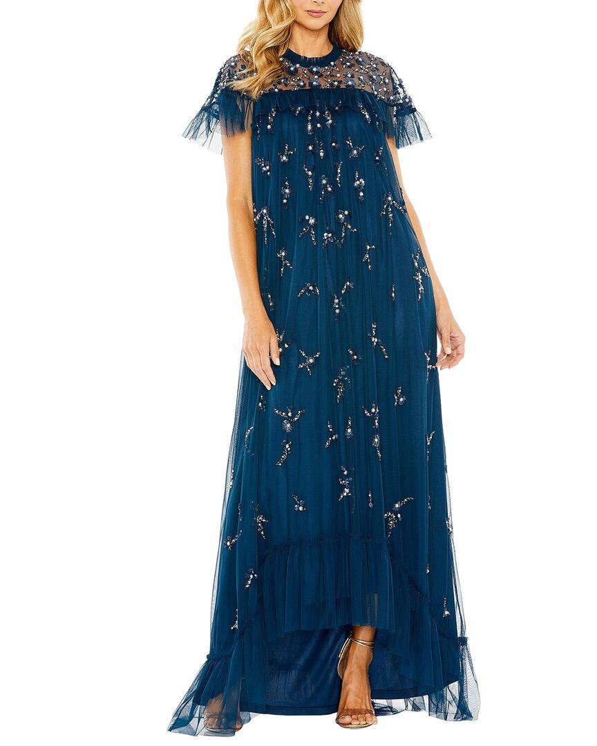 Mac Duggal Tiered Gown in Blue | Lyst