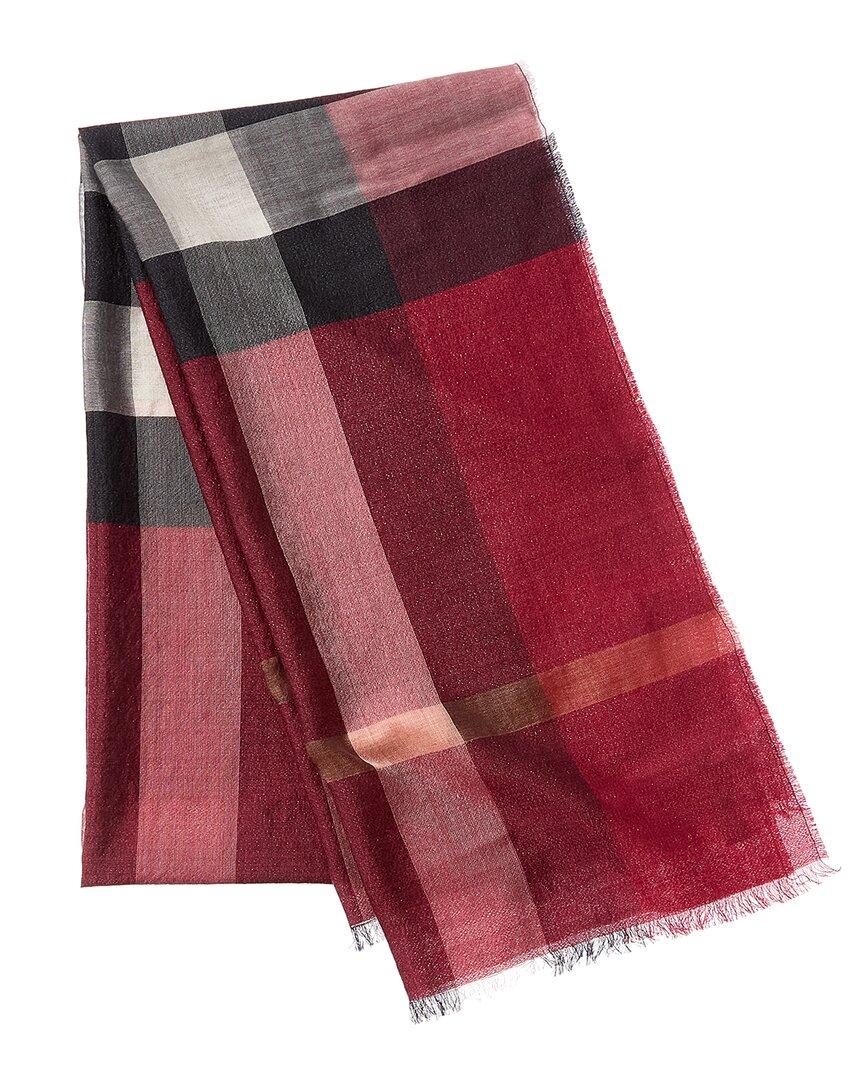 burberry half mega check silk cashmere scarf