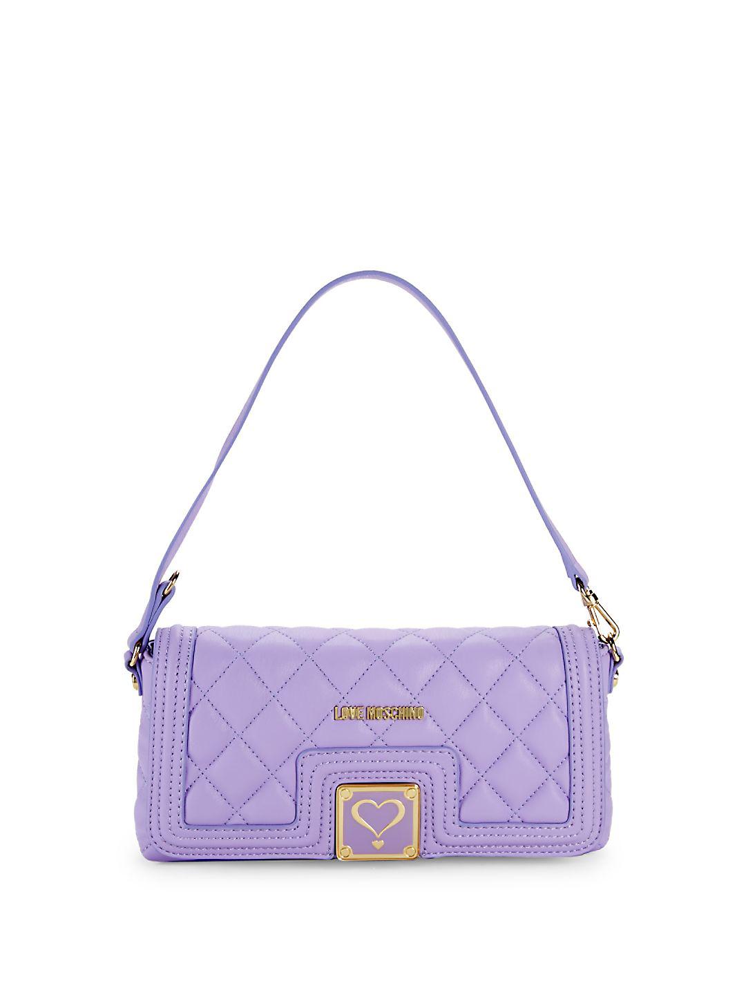 purple moschino bag