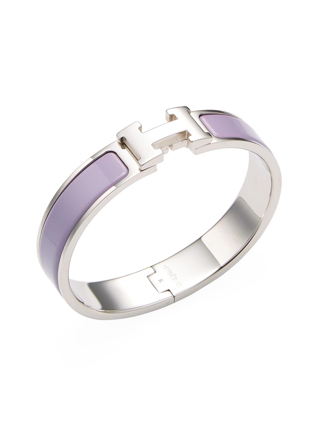 Clic H GM Narrow, Used & Preloved Hermes Bracelet, LXR USA, Purple