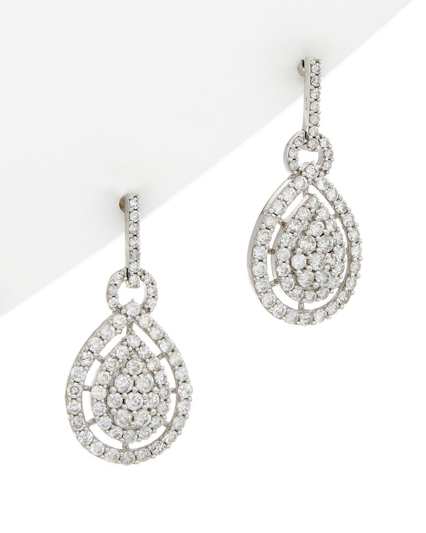 Diana M. Jewels . Fine Jewelry 14k 2.13 Ct. Tw. Diamond Drop Earrings in Metallic Lyst