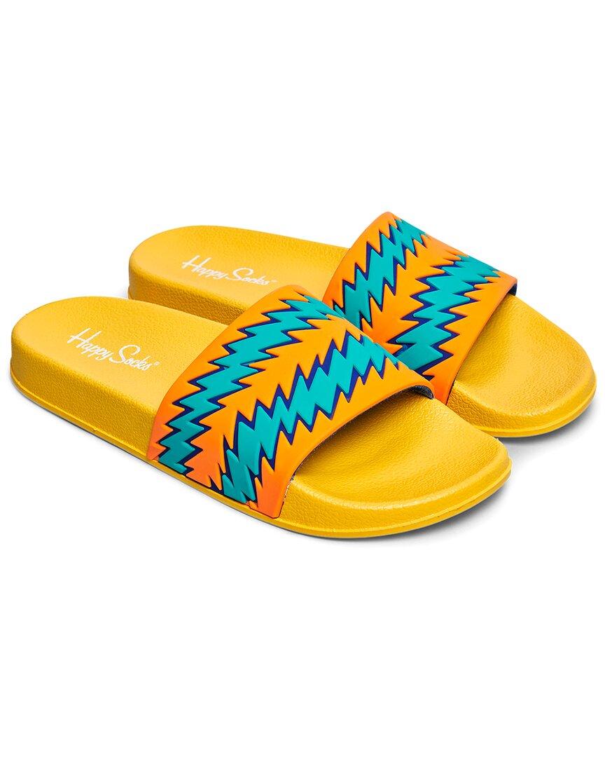 Happy Socks Rock N Roll Stripe Slider Sandal in Yellow for Men | Lyst