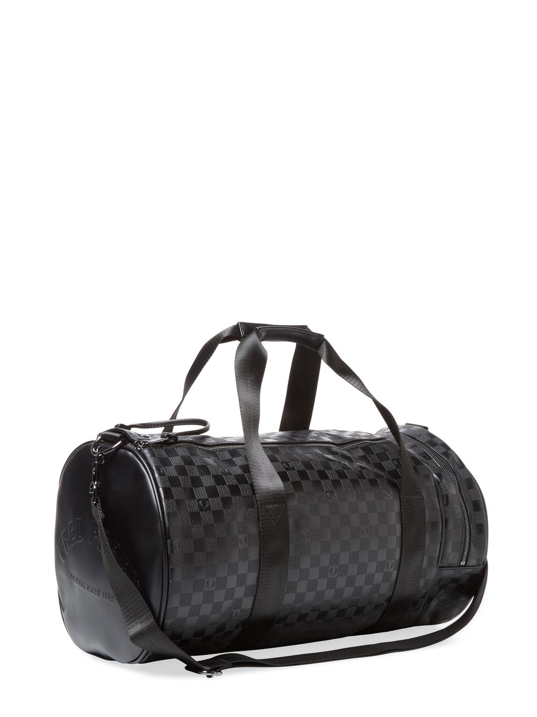Fred Perry Checkerboard Barrel Bag in Black for Men - Lyst