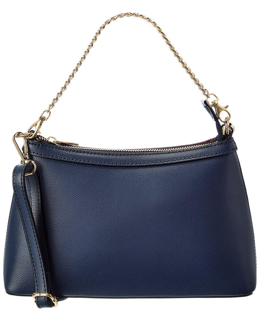 Italian Leather Top Handle Crossbody in Blue Lyst