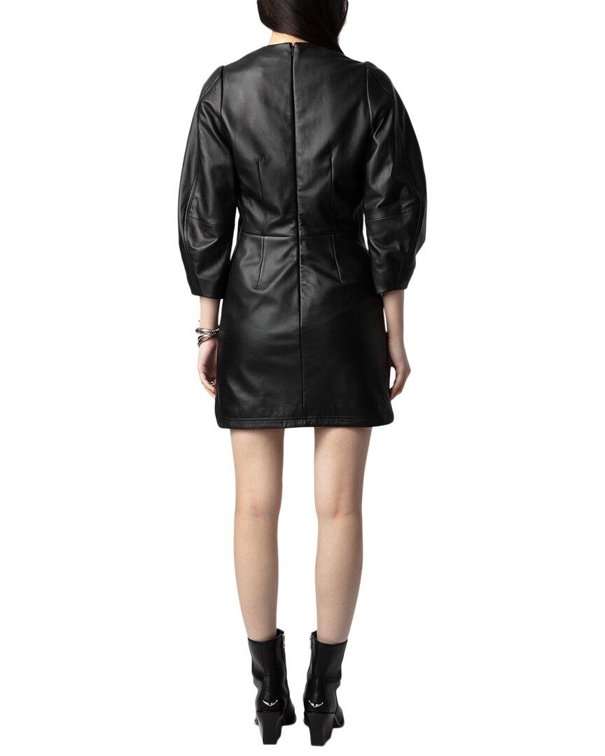 chinese dress ladies Zadig & Voltaire Rixe Creased Leather Dress