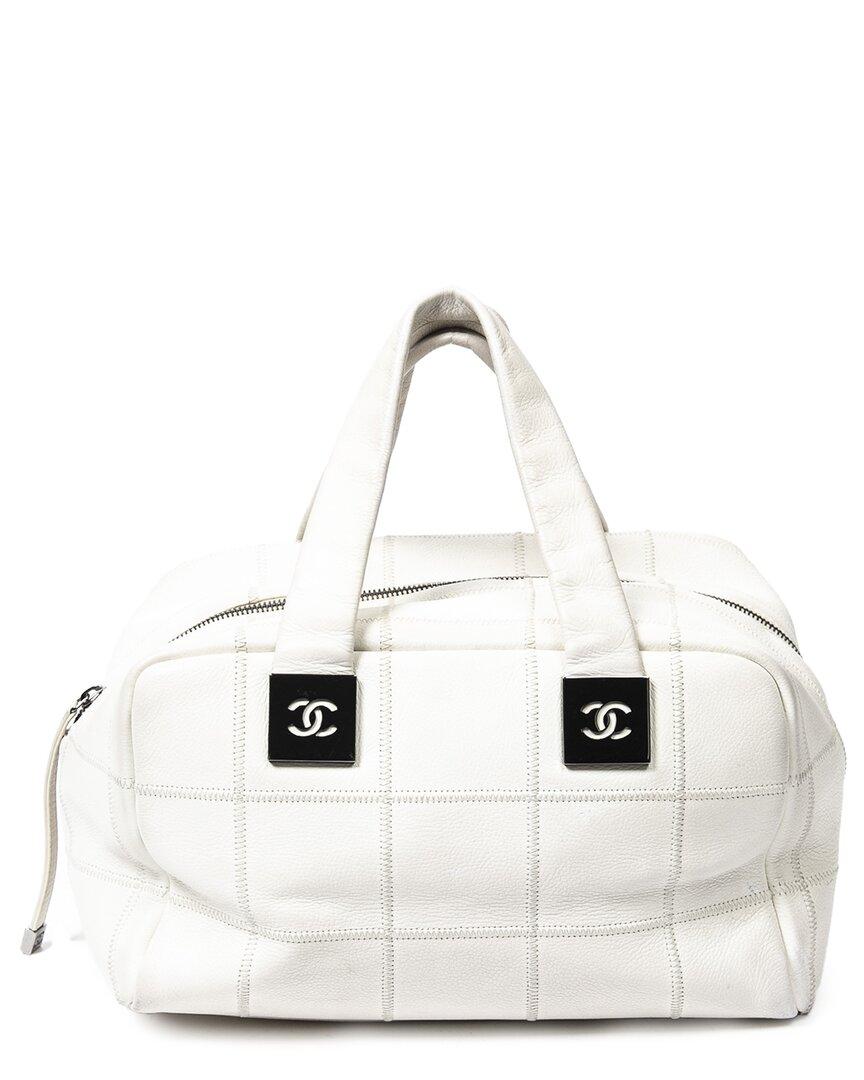 white quilted chanel purse