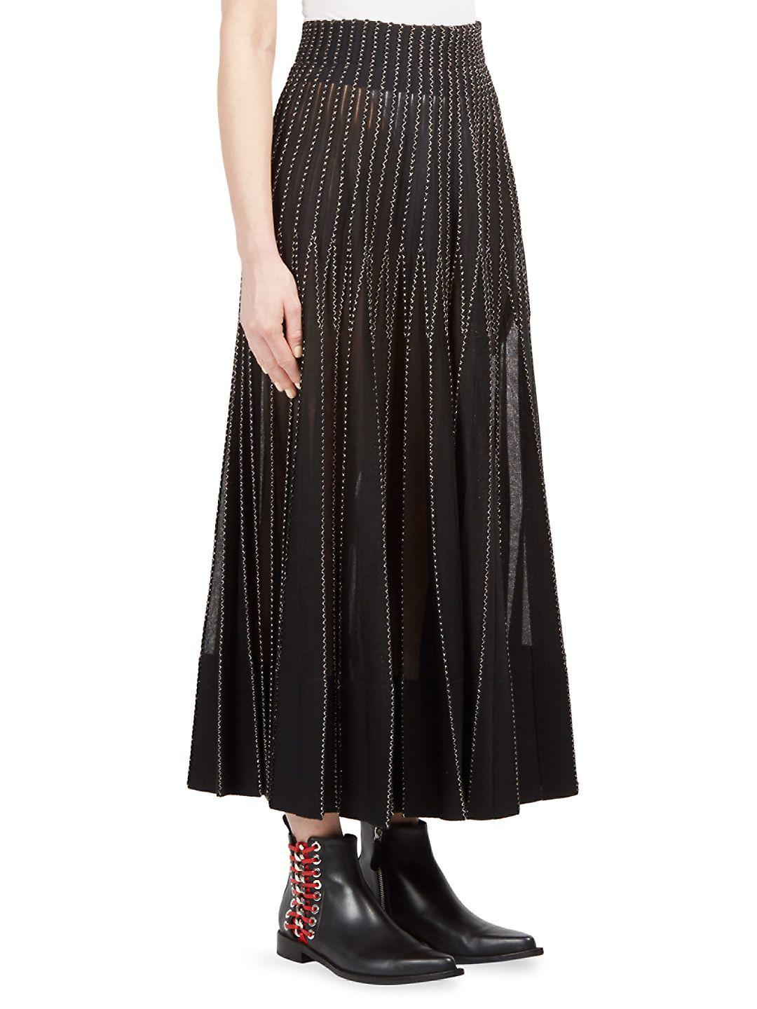 metallic pleated maxi skirt