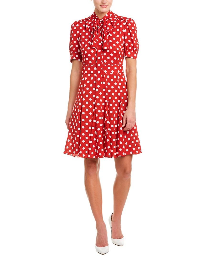 Michael Kors Silk A-line Dress in Red - Lyst