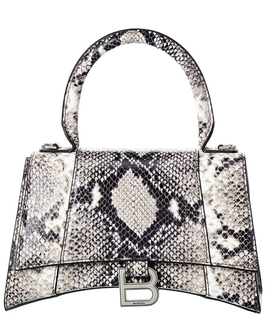Balenciaga Hourglass Small Snake-embossed Leather Top Handle Shoulder Bag |  Lyst