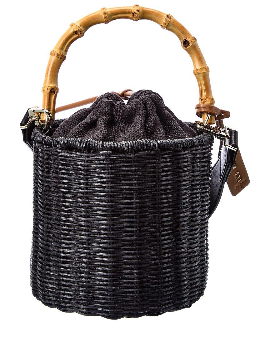 Ted Baker Jayriri Basket Weave Rattan Bucket Bag in Black | Lyst