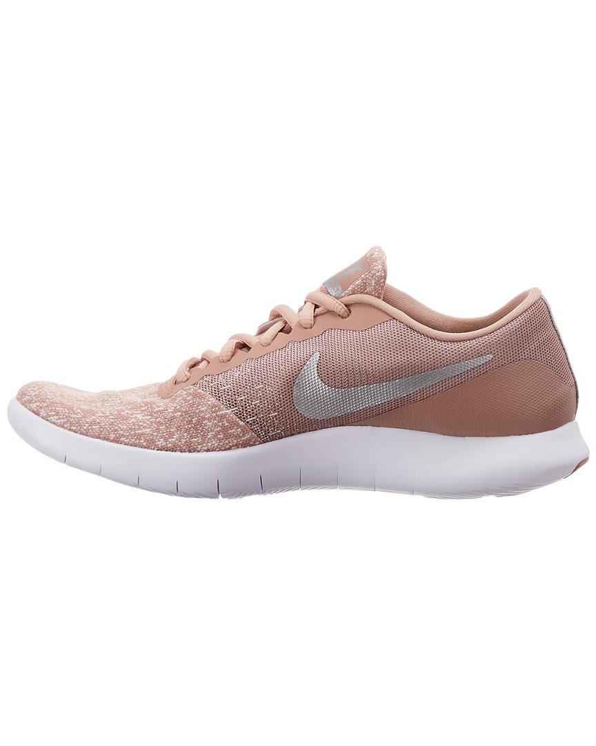 Nike Synthetic Flex Contact Running Shoe in Pink | Lyst