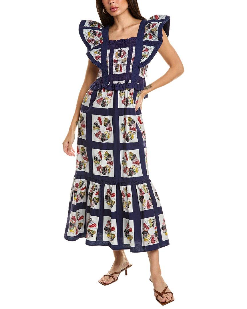 Sea Pippin Patchwork Smocked Apron Maxi Dress in Blue Lyst