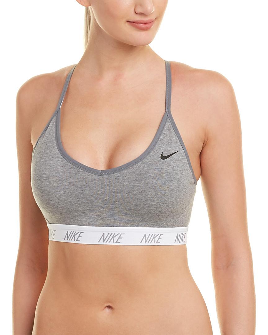 Nike Cotton Indy Soft Light Support Sports Bra in Grey (Gray) | Lyst